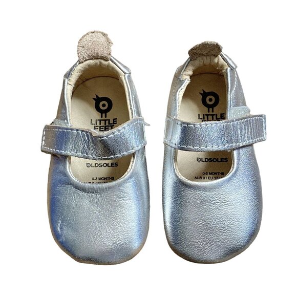 Little Feet Silver Baby Shoes By Old Soles 0-3 months - Picture 1 of 11